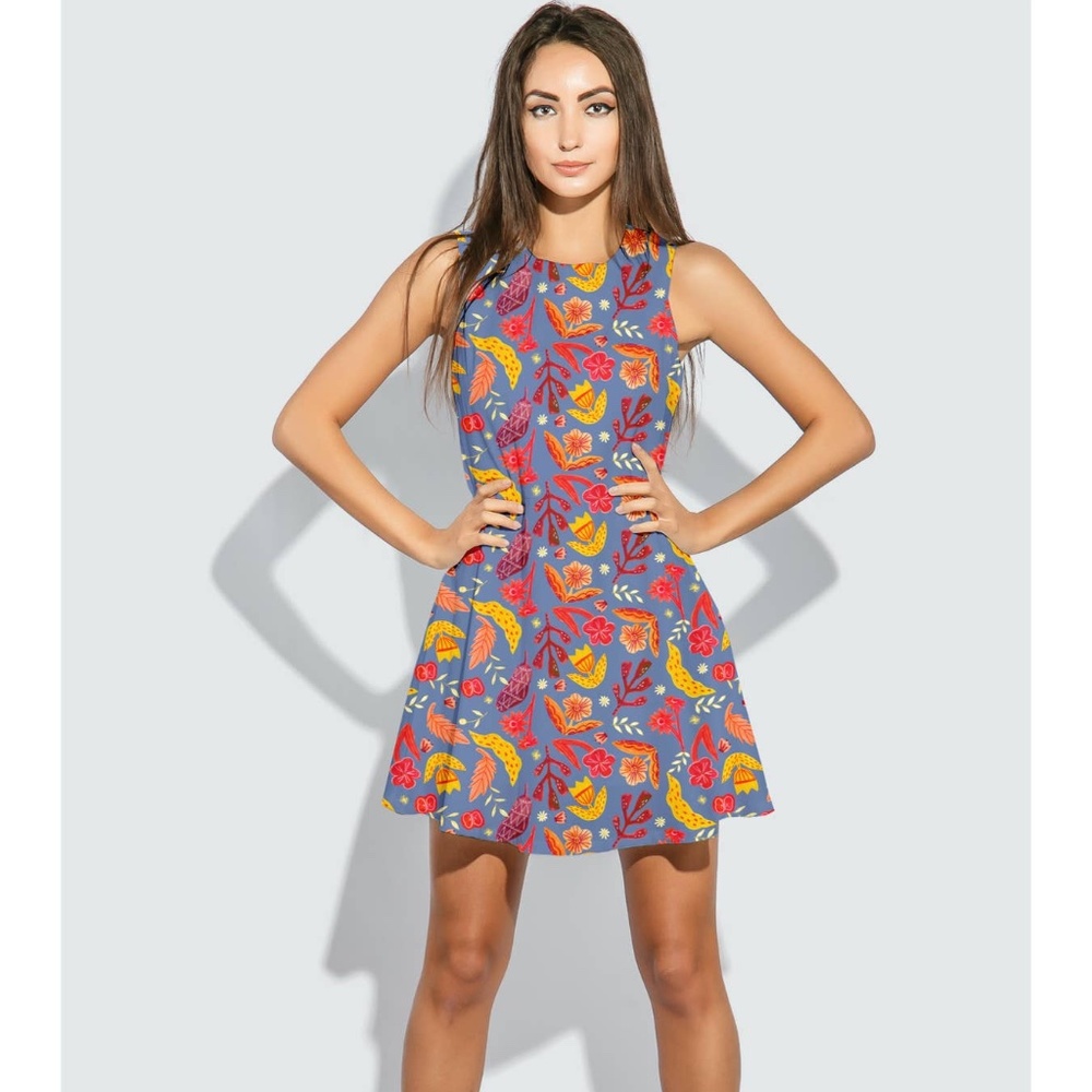 Blue - Multi | Blair | A-Line Shift Dress w/ Pockets